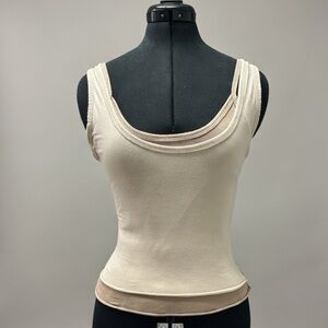 Vintage Y2K brown layered look tank